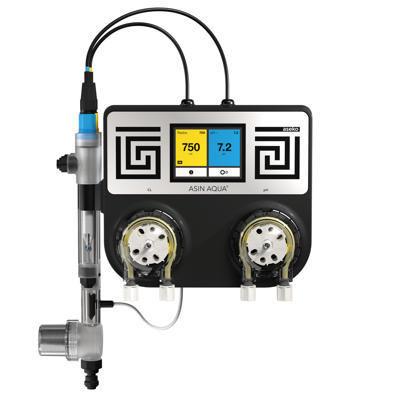 asin aqua, water treatment, dosing device, automatic pool, internet connectivity